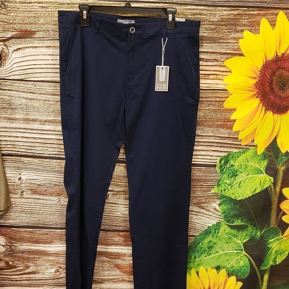 Ike Behar navy night pants 👖 33X30 NWT flat front